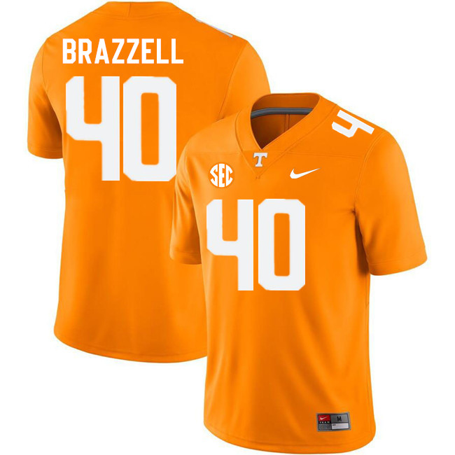 Men #40 Colin Brazzell Tennessee Volunteers College Football Jerseys Stitched-Orange